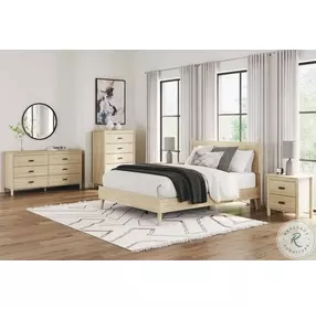 Cabinella Tan Queen Platform Bed