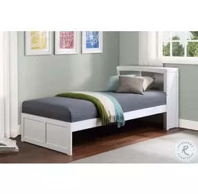 Galen White Twin Bookcase Bed