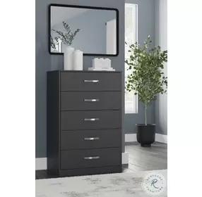 Finch Black Five Drawer Chest