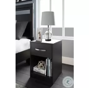Finch Black One Drawer Nightstand