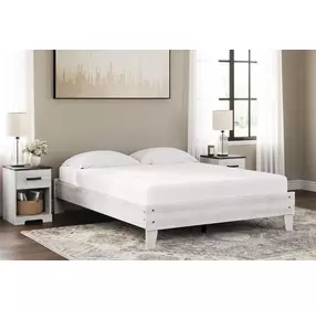 Shawburn Whitewash Queen Platform Bed