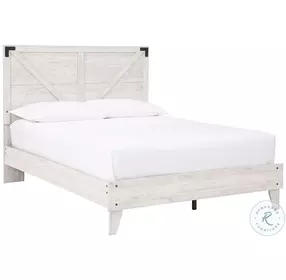 Shawburn White and Dark Charcoal Gray Platform Bedroom Set