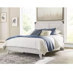 Shawburn Whitewash Queen Crossbuck Panel Headboard