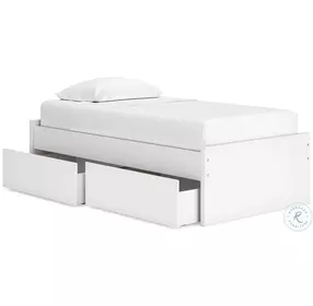 IVORYさま専用 Onita White Twin Platform Bed with 1 Side Storage From