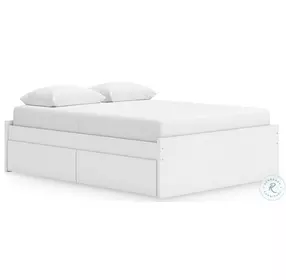 Onita White Platform Bedroom Set with 1 Side Storage