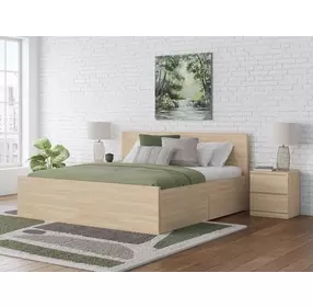 Onita Natural Queen Panel Platform Storage Bed with 4 Drawers