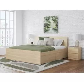 Onita Natural King Panel Platform Storage Bed with 4 Drawers