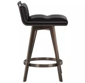 Stafford Bravo Black Upholstered Swivel Counter Height Stool