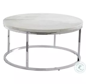 Echo White Marble And Chrome Occasional Table Set