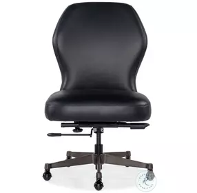 EC370-099 Bali Charcoal Leather Swivel Tilt Executive Chair
