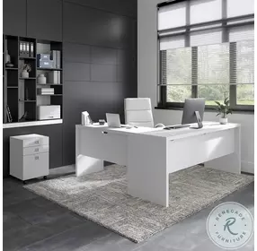 Echo Pure White 3 Drawer Mobile File Cabinet