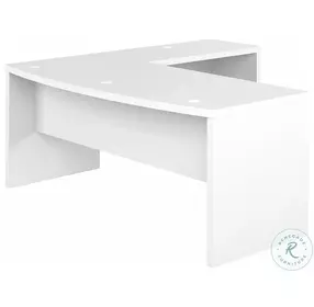 Echo Pure White 72" Bow Front L Shaped Home Office Set
