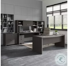 Echo Charcoal Maple 72" Bow Front Desk