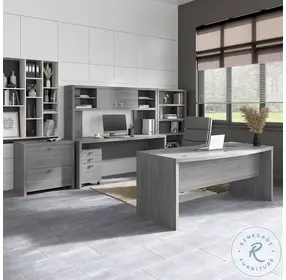 Echo Modern Gray 72" Bow Front Desk