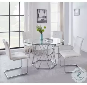 Escondido White Leatherette Side Chair Set Of 2