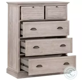 Eden Natural Gray Acacia 5 Drawer High Chest
