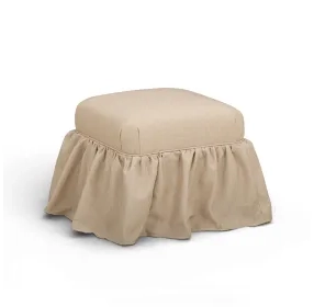Gertrude Yellow Performance Fabric Upholstered Square Skirted Ottoman