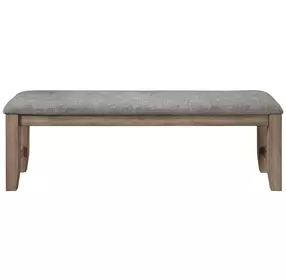 Harrisburg Gray Upholstered Dining Bench