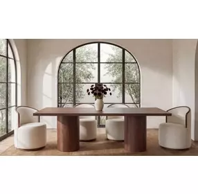 Rossi Cream Upholstered Swivel Dining Chair