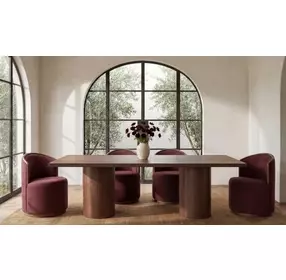 Rossi Berry Performance Fabric Upholstered Swivel Dining Chair