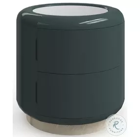 Gelee Apatite Gloss 2 Drawer Round Accent Table