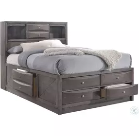 Madison Gray Bookcase Storage Bedroom Set