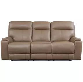 Bryluxe Tuscan Tan Leather Lay Flat Power Reclining Living Room Set with USB Charging
