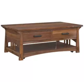 Eldora Saddle Brown Rectangular Cocktail Table with Casters