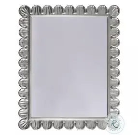 Eliza Silver Leaf Scalloped Edge Frame Mirror