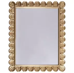 Eliza Gold Leaf With Umber Glaze Scalloped Edge Mirror