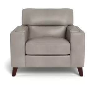 Elwyn Stone Leather Upholstered Accent Chair