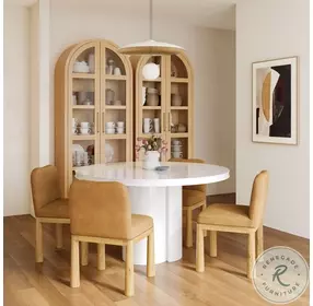 Elora White Lacquer Round Dining Table