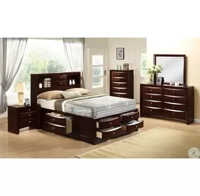 Madison Mahogany King Bookcase Storage Bed