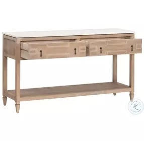 Emerie White And Smoke Gray 2 Drawer Entry Console
