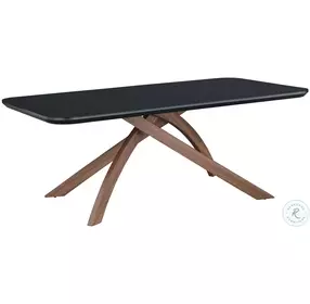 Emily Black And Walnut Dining Room Set with Rosario Walnut Wood Side Chair