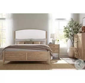 Vineyard Row Beige And Sonoma Queen Upholstered Panel Bed