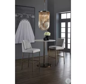 Zyrah Antique Gold and White Bar Table