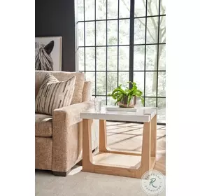 Sutton Natural Oak And White Quartz End Table