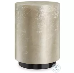 Cocktail Couture Taupe Sliver Leaf Round End Table