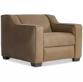 Flynn Tan Leather Upholstered Power Motion Chair