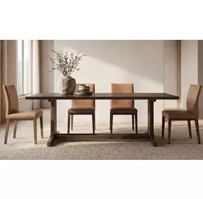 Frankie Tan Leather Upholstered Dining Chair Set of 2