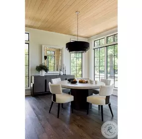 Erinn V X Valen Ivory Faux Leather Antiqued Mirror