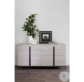 Erinn V X Maren Silver Lining And Satin Bronze Drawer Dresser
