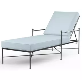 Provence Canvas Skyline 79" Outdoor Chaise Lounge with Self Welt
