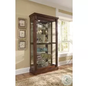 Montrose Rich Cherry Two Way Sliding Door Curio Cabinet