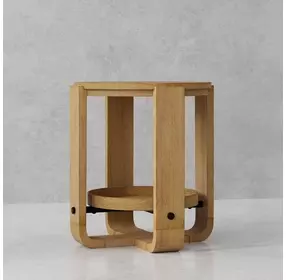 Escape Glazed Natural Oak Round End Table