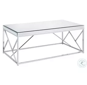 Evelyn Mirror And Shiny Chrome Occasional Table Set