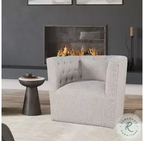 Everly Taupe Swivel Accent Chair