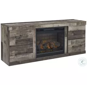 Derekson Rustic Multi Gray Small 3 Piece Entertainment Center with Electric Fireplace