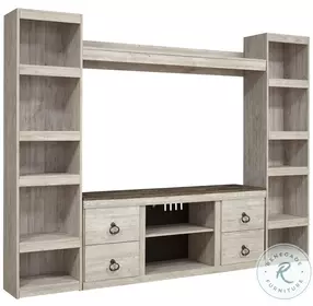 Willowton Whitewash 4 Piece Entertainment Wall